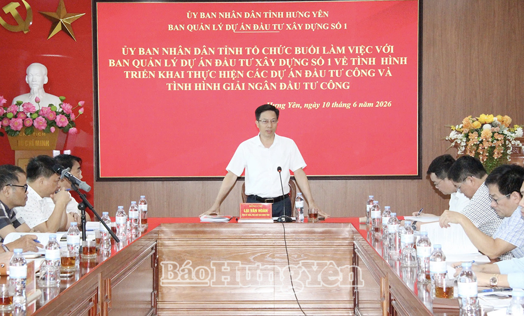 UBND tỉnh làm việc với Ban Quản lý dự án đầu tư xây dựng số 1 về tình hình triển khai thực hiện các dự án đầu tư công và giải ngân vốn đầu tư công