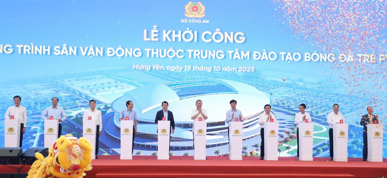 Tổng Bí thư Tô Lâm dự lễ khởi công xây dựng sân vận động hiện đại nhất Việt Nam