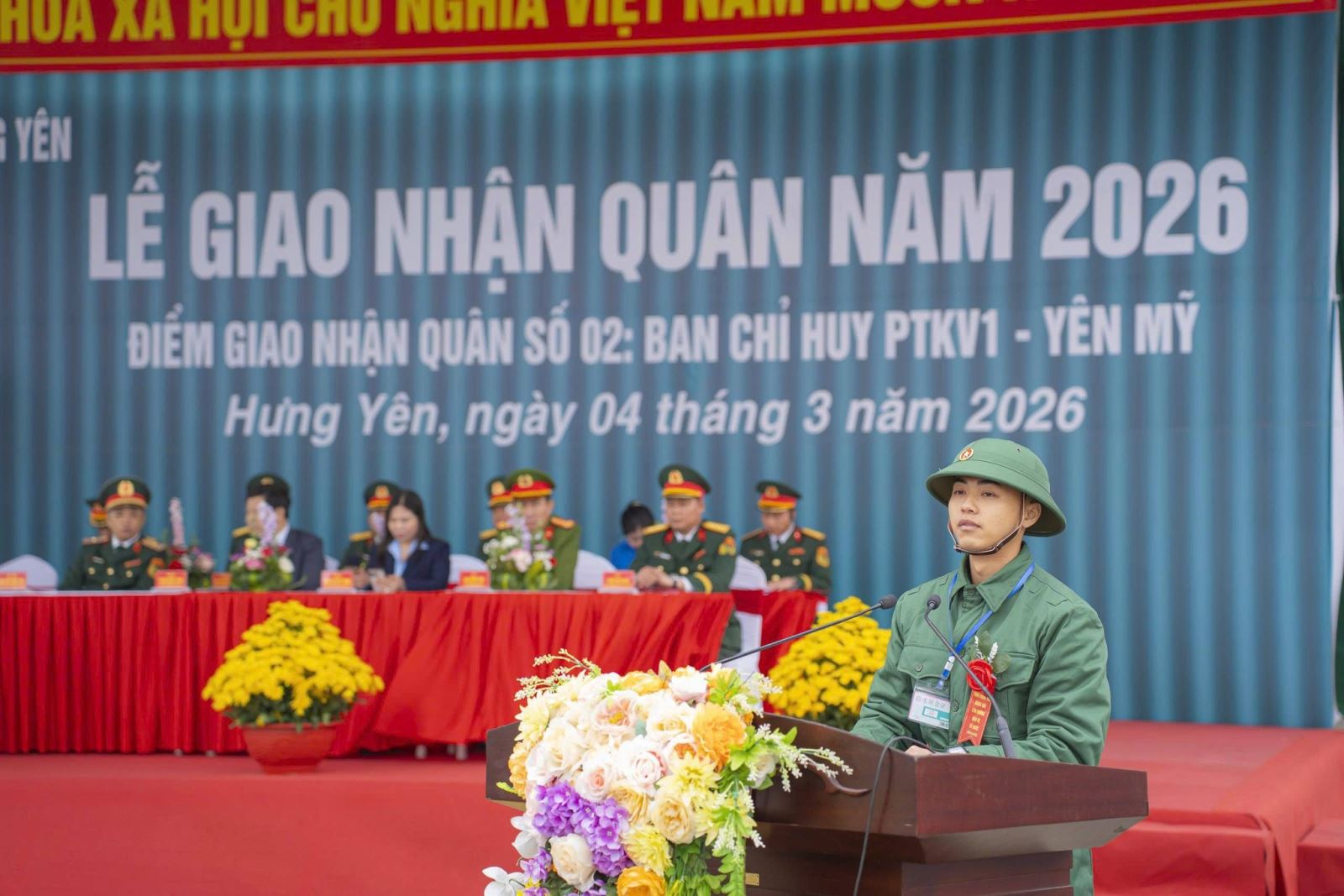 Thanh niên Yên Mỹ hăng hái lên đường nhập ngũ năm 2026