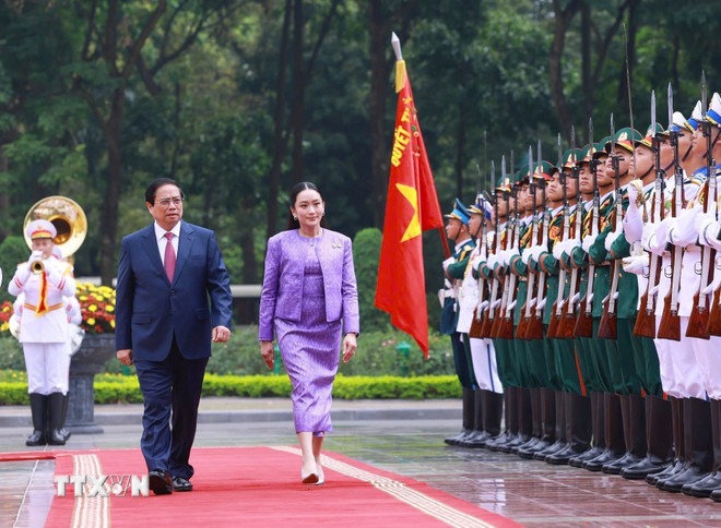 Lễ đón Thủ tướng Thái Lan Paetongtarn Shinawatra thăm chính thức Việt Nam