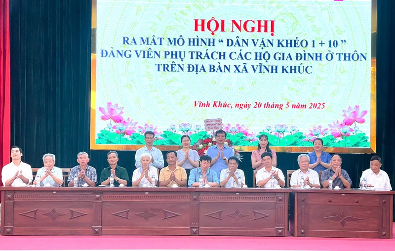 Vĩnh Khúc ra mắt mô hình “Dân vận khéo 1+10”